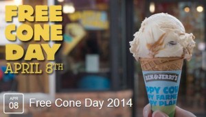Ben & Jerry’s: FREE Cone Day – April 8, 2014 
