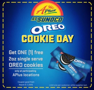 APlus Sunoco: FREE Oreo Cookies – March 5-7