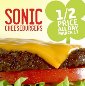 Sonic Drive-in: ½ Price Cheeseburgers – March 17, 2014